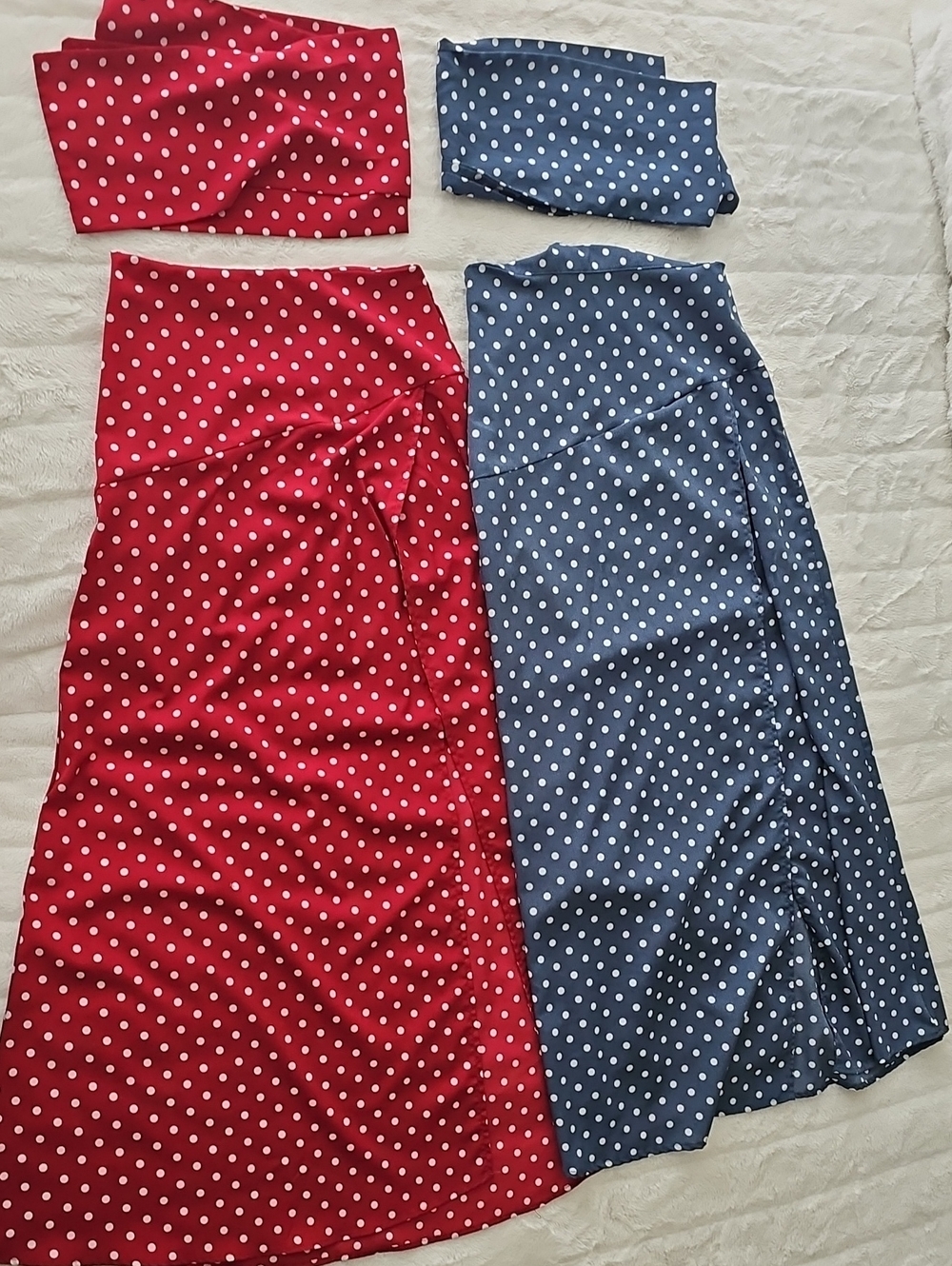 Bundle Polka Dot Maxi Skirts — Red & Navy